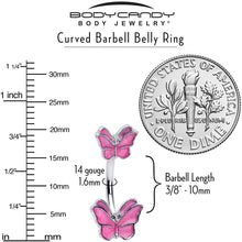 将图片加载到图库查看器，Simply Butterfly Pink Double Mount Belly Ring
