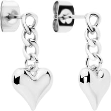 将图片加载到图库查看器，Chain Dangle Heart Stud Earrings
