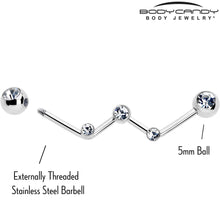 将图片加载到图库查看器，14G Clear Gem Constellation Style Project Bar 32mm
