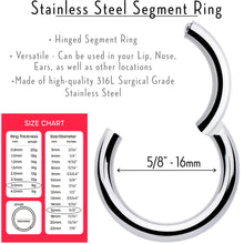 Load image into Gallery viewer, 8G 5/8 316L Surgical Steel Precision Hinged Segment Hoop
