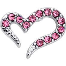 将图片加载到图库查看器，20G 7mm Pink Gem Stylized Heart L Shape Nose Ring
