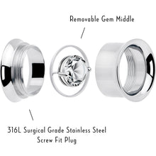 Load image into Gallery viewer, Gem Floating Screw Fit Tunnel Plug Set Available Sizes 8mm to 16mm
