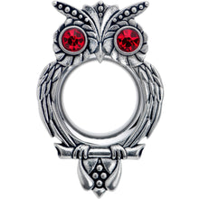 将图片加载到图库查看器，Red CZ Gem Wise Owl Screw Fit Tunnel Plug Set Available Sizes 6mm to 16mm
