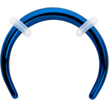 Load image into Gallery viewer, 14G 3/8 Blue Pincher Crescent Taper
