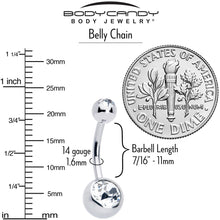 Load image into Gallery viewer, Clear CZ Gem Innocent Glam Faux Pearl Belly Ring Belly Chain
