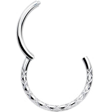 Load image into Gallery viewer, 16G 3/8 Implant Grade Titanium Snakeskin Style Hinged Segment Ring
