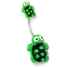 将图片加载到图库查看器，Texture Turtles Double Mount Belly Ring
