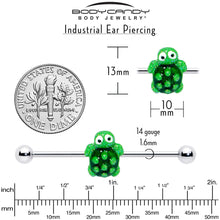 将图片加载到图库查看器，14G Texture Turtle Industrial Barbell 38mm
