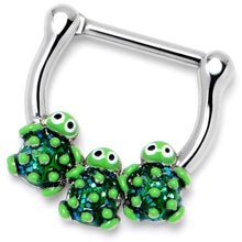 Load image into Gallery viewer, 16G 5/16 Textured Turtle Trio Cartilage Clicker
