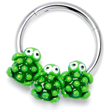将图片加载到图库查看器，16G 3/8 Texture Turtle Trio Hinged Segment Ring
