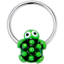 将图片加载到图库查看器，16G 3/8 Texture Turtle BCR Captive Ring
