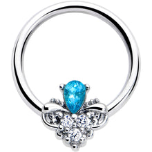 Load image into Gallery viewer, 16G 3/8 Blue Gem Style Simplicity BCR Captive Ring
