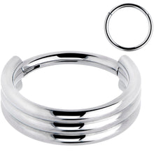 将图片加载到图库查看器，16G 3/8 Implant Grade Titanium Triple Stacked Hinged Segment Ring
