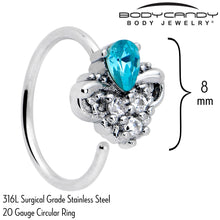 将图片加载到图库查看器，20G 5/16 Blue Gem Style Simplicity Nose Hoop
