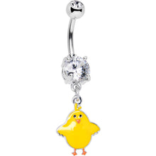 将图片加载到图库查看器，Clear Gem Sweet Yellow Baby Chick Dangle Belly Ring
