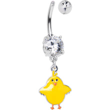 将图片加载到图库查看器，Clear Gem Sweet Yellow Baby Chick Dangle Belly Ring
