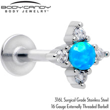 Load image into Gallery viewer, 16G 5/16 Blue Synthetic Opal Rhombus Star Flatback Stud
