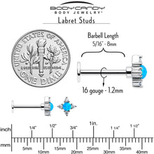 Load image into Gallery viewer, 16G 5/16 Blue Synthetic Opal Rhombus Star Flatback Stud

