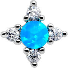 Load image into Gallery viewer, 20G 7mm Blue Synthetic Opal Rhombus Star L Shape Nose Ring
