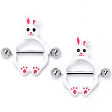 将图片加载到图库查看器，14G 9/16 Bunny White Rabbit Nipple Shield Set
