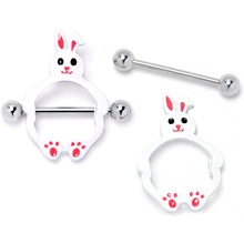 将图片加载到图库查看器，14G 9/16 Bunny White Rabbit Nipple Shield Set

