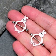 将图片加载到图库查看器，14G 9/16 Bunny White Rabbit Nipple Shield Set
