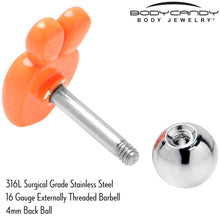 Load image into Gallery viewer, 16G 1/4 Surprise Carrot Easter Bunny Cartilage Tragus Earring
