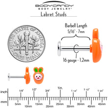 Load image into Gallery viewer, 16G 5/16 Surprise Carrot Easter Bunny Labret Monroe Tragus
