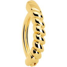 Load image into Gallery viewer, Gold Tone Classic Rope Style Hinged Hoop Belly Ring
