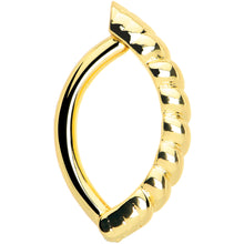 Load image into Gallery viewer, Gold Tone Classic Rope Style Hinged Hoop Belly Ring
