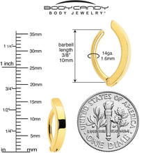 将图片加载到图库查看器，Gold Tone Smooth Simple Style Hinged Hoop Belly
