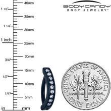 将图片加载到图库查看器，Clear CZ Gem Black Forward Facing Hinged Belly Hoop
