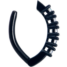 将图片加载到图库查看器，Clear CZ Gem Black Quintet Forward Facing Hinged Belly Hoop
