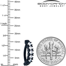 将图片加载到图库查看器，Clear CZ Gem Black Quintet Forward Facing Hinged Belly Hoop
