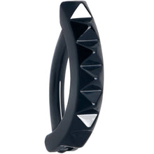 Load image into Gallery viewer, Black Three Dimensional Textured Forward Facing Hinged Hoop Belly Ring
