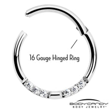 Load image into Gallery viewer, 16G 5/16 CZ Gem Forward Facing Hinged Segment Ring
