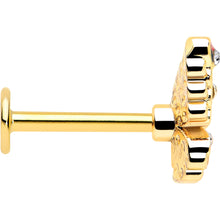 Load image into Gallery viewer, 16G 5/16 Clear Gem Gold Tone Color Block Butterfly Labret Tragus
