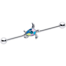 将图片加载到图库查看器，14G Glitter Turtle Industrial Barbell 38mm
