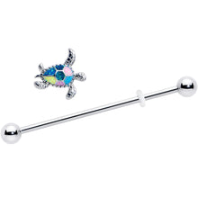 将图片加载到图库查看器，14G Glitter Turtle Industrial Barbell 38mm
