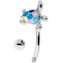 Load image into Gallery viewer, 16G 5/16 Glitter Turtle Curved Eyebrow Ring
