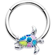 Load image into Gallery viewer, 16G 3/8 Glitter Turtle Hinged Segment Ring

