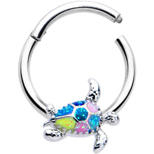Load image into Gallery viewer, 16G 3/8 Glitter Turtle Hinged Segment Ring
