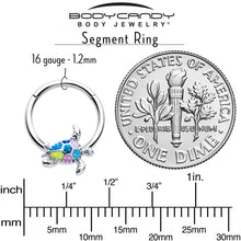 Load image into Gallery viewer, 16G 3/8 Glitter Turtle Hinged Segment Ring
