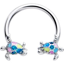 Load image into Gallery viewer, 16G 3/8 Glitter Turtle Horseshoe Circular Barbell
