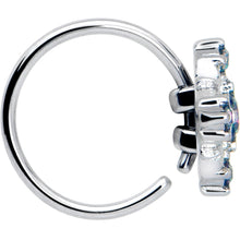 Load image into Gallery viewer, 20G 5/16 Vitrail CZ Gem Beauty Cross Nose Hoop
