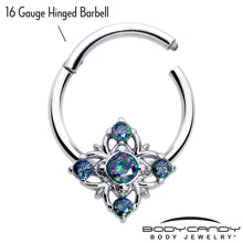 将图片加载到图库查看器，16G 3/8 Vitrail CZ Gem Beauty Cross Hinged Segment Ring
