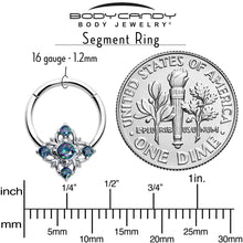 将图片加载到图库查看器，16G 3/8 Vitrail CZ Gem Beauty Cross Hinged Segment Ring
