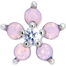 Load image into Gallery viewer, 16G 5/16 Pink Faux Opal Internally Threaded Flower Labret Tragus
