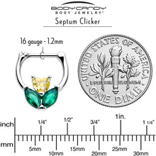 将图片加载到图库查看器，16G 5/16 Yellow Green CZ Gem Love Flower Cartilage Clicker

