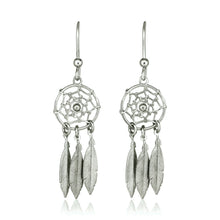 将图片加载到图库查看器，Sterling Silver Dream Catcher Dangle Earrings
